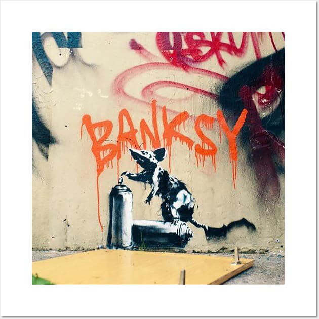 Banksy Rat Graffiti Tag Wall Art by foozler